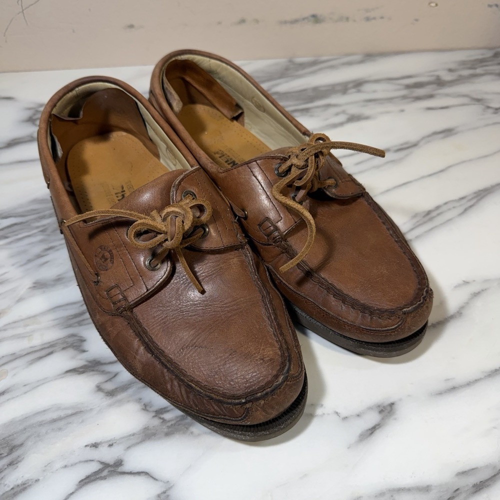 Mephisto Spinnaker Boat Shoes Men's 10.5 Brown Leather Loafers Air Relax Lace Up
